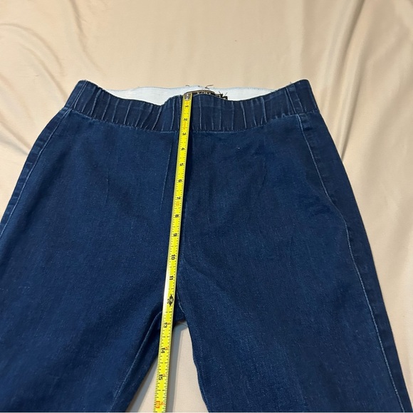 L&B Lucky & Blessed Flare Jeans | Dark Wash Pull-On Bell Bottoms | Frayed Hem - Picture 7 of 9